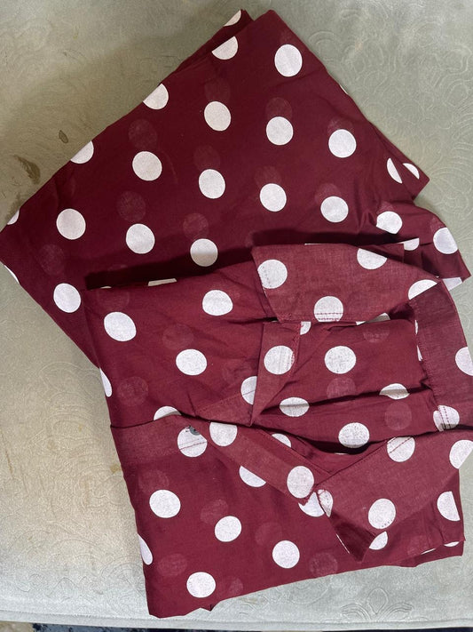 MSB white Polka dot - Maroon