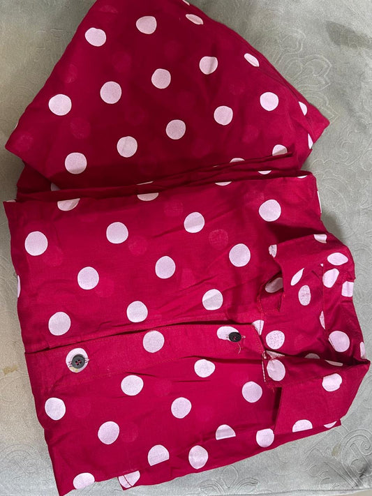 MSB white Polka dot - Dark Pink