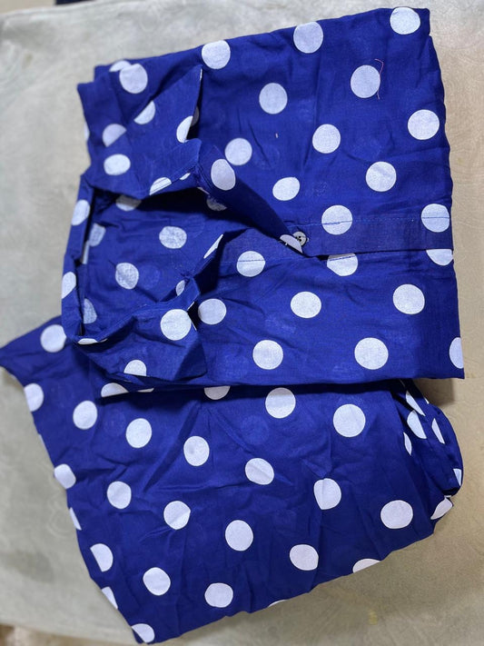 MSB white Polka dot - Navy Blue