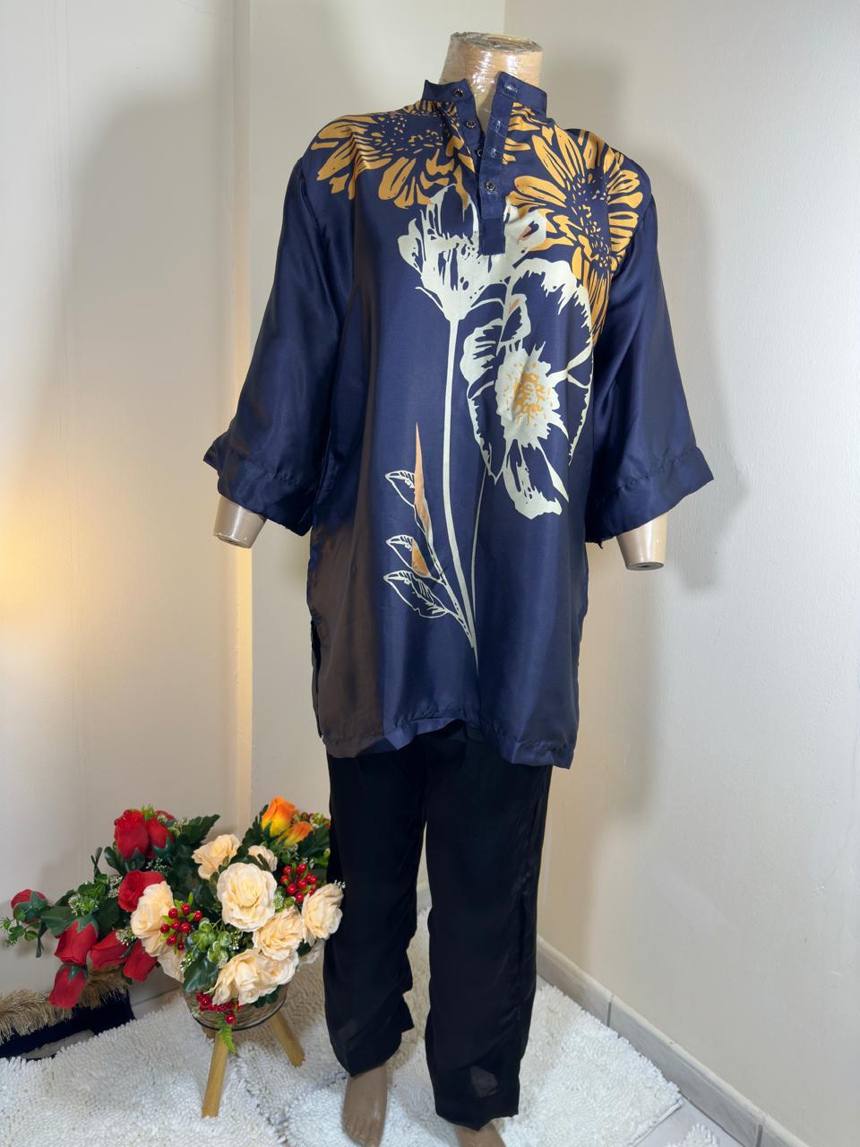 MSB Slik Black color with big flower