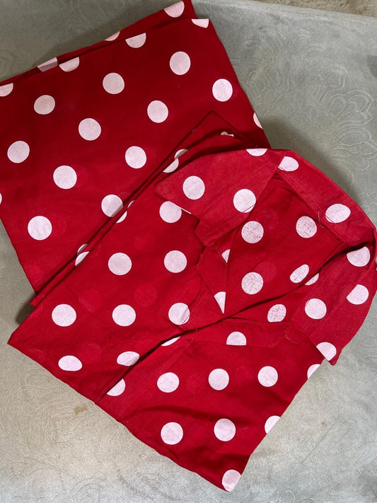 MSB white Polka dot - Red